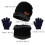 Set invernale per bambini, composto da cappello, scaldacollo e guanti blu navy (3 pezzi). 2