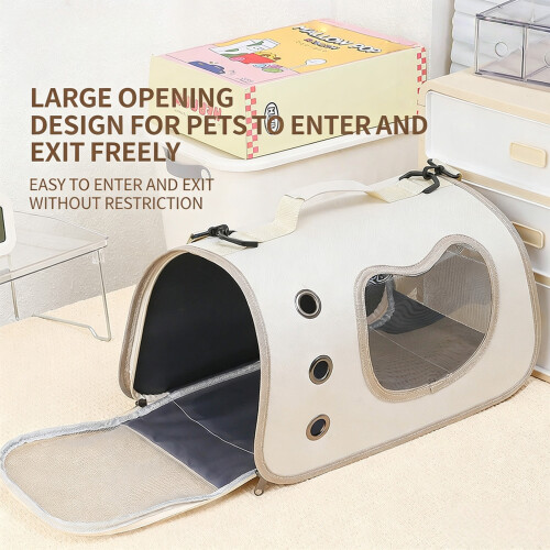 Adjustable Strap Portable Pet Carriers For Small Pet Large-Pink 1