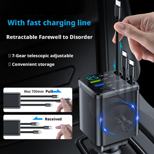 Φορτιστής αυτοκινήτου 7 σε 1 με καλώδιο USB Type C - Γρήγορος φορτιστής τηλεφώνου Best 1