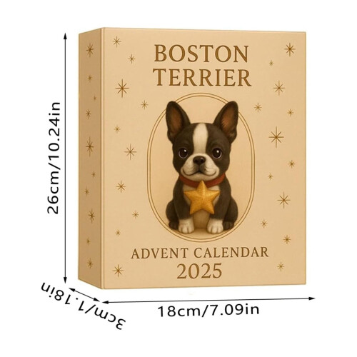 Calendário do Advento Boston Terrier com Pingente de Acrílico (1 peça) 2