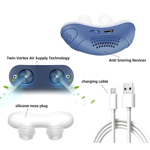 Mini anti-snoring device blue 6x2.5x2.5 cm CPAP compatible 2