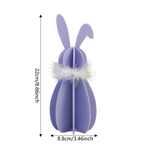 Easters Bunnies Decoration Rabbit Figurine Table-Purple 2