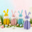 Easters Bunnies Decoration Rabbit Figurine Table-Purple 4
