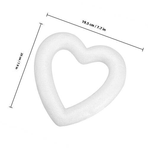 Witte holle hartvorm van polystyreen, knutselvorm 1