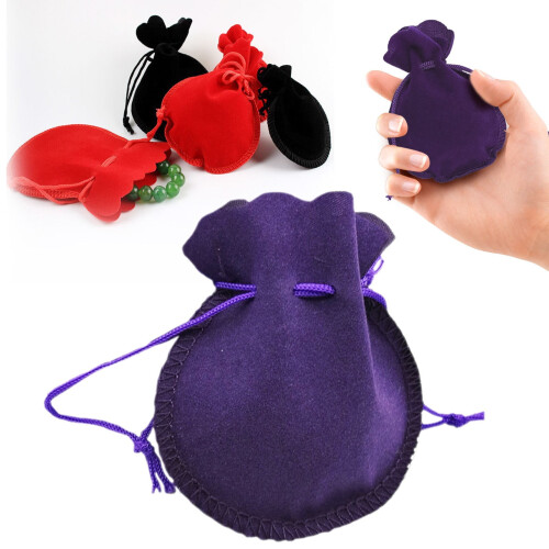 Bolsa de veludo roxa escura para guardar joias, 7 x 8 cm (2,75 x 3,14 polegadas). 1