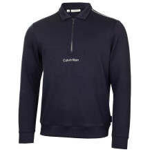 (M, Navy) Calvin Klein Mens Rossmore Collared Moisture Wicking Half Zip Sweater