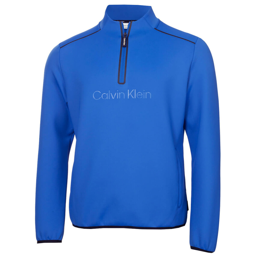 Calvin Klein (M, Saphire) Mens Brookhill Technical Stretch Half Zip Golf Sweater