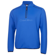 (L, Saphire) Calvin Klein Mens Brookhill Technical Stretch Half Zip Golf Sweater