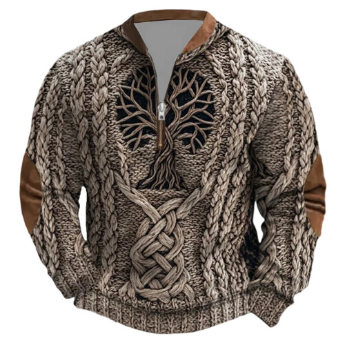 Age Norse Mythology Midweight Pullover Sweater For With Half Zip Neck Design 2