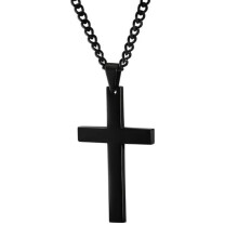 Unisex Cross Pendant Necklace, Alloy, 58cm Chain, 5.3cm Cross, Fashion Jewelry Gift for Men & Women