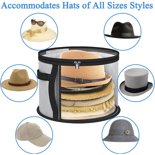 Oversized Foldable Hat Box, Gray 1