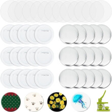 Suministros para fabricar botones, cubiertas metálicas de 58 mm, bases de alfiler de plástico.