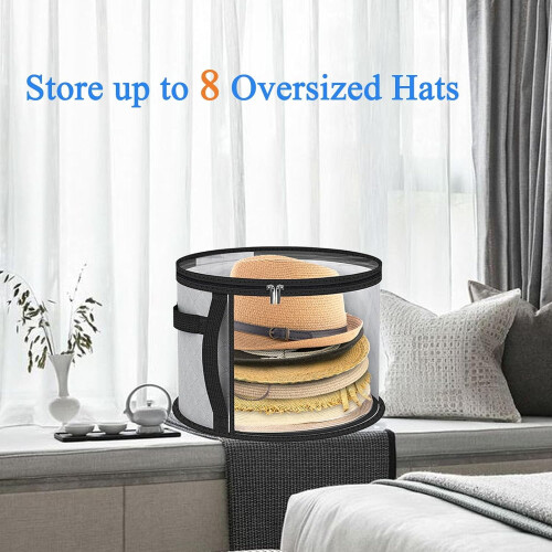 Oversized Foldable Hat Box, Gray 2