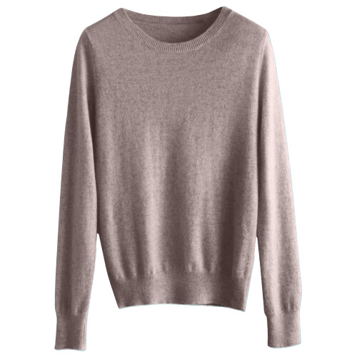 Damegenser med rund hals og lange ermer, XL kamel 2