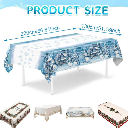 Christmas tablecloth water-resistant snowman deer design 2