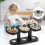 Elevated Pet Feeder Food Water Bowls Adjustable-double bowl log 4