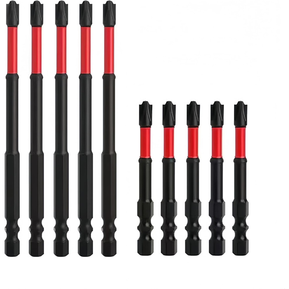 Fph2 Impact Screwdriver Bit Set, 10Pcs S2 Steel 1/4" Hex Shank Bits (65Mm & 110Mm) Â Compatible With Fph2 9399596071848