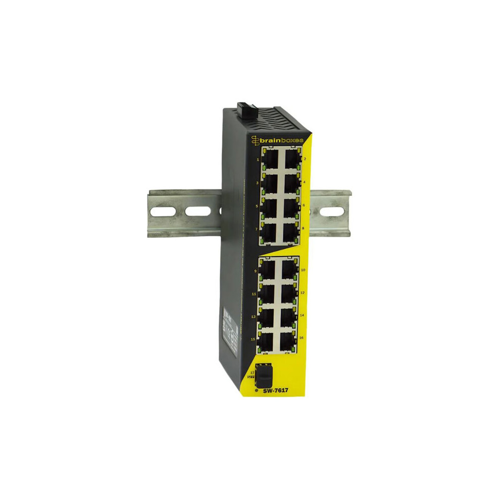 Brainboxes Sw-7717 Hardened Industrial 14X 10/100, 2X1g & 1XSfp Ethernet Switch 837324005226