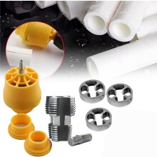 PVC Pipe Threader Set (1/2", 3/4", 1") with 3 Dies – Drill-Powered Plastic Pipe Tap & Die Tool, Compatible with PVC