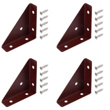 4-Pack Heavy-Duty Triangular Corner Brackets with 20 Screws – Compatible with Wood Shelving, DIY Furniture & Sturdy Structures