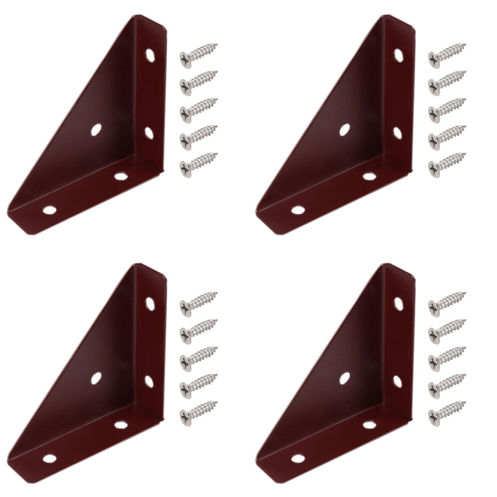 4-Pack Heavy-Duty Triangular Corner Brackets With 20 Screws Â Compatible With Wood Shelving, Diy Furniture & Sturdy Structures 9399596071916