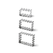 3Pcs Square Cookie Cutter Stainless Steel Rectangle Molds Biscuit UK