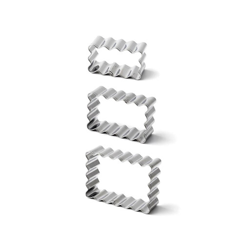 3Pcs Square Cookie Cutter Stainless Steel Rectangle Molds Biscuit UK