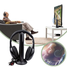 MH2001 Draadloze tv-hoofdtelefoon met over-ear FM-radio en 3,5 mm jack-aansluiting