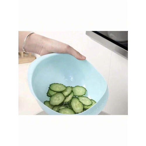 Cestello scolapiatti in plastica con manico per lavare riso e frutta