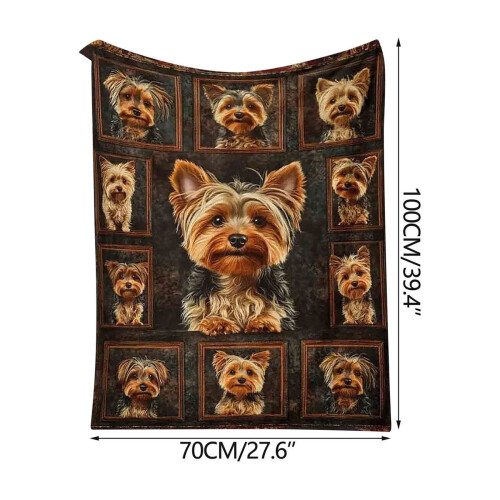 Κουβέρτα φανέλας Yorkshire Terrier, απαλή ζεστή κουβέρτα σκύλου για καναπέ, κρεβάτι, 1
