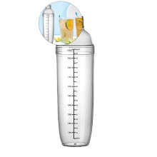 Yoloke Plastic Cocktail Shaker, Hand Drink Mixer, Boba Tea Shaker Cup with Scales, Bar Tool Transparent, Clear Shaker Cup