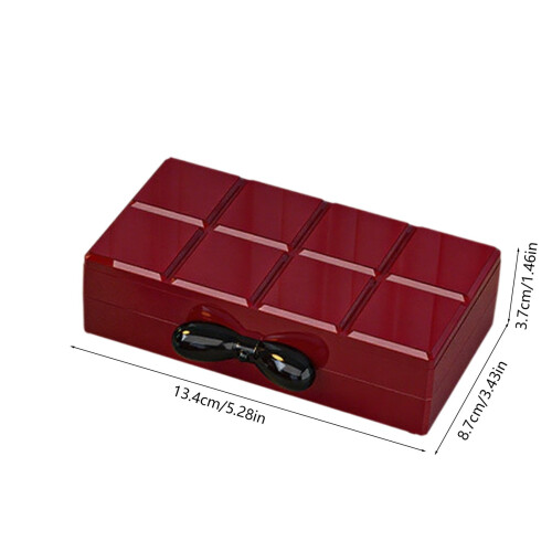 Jewelry Organizer Box Plastic 8-Grid Red 2