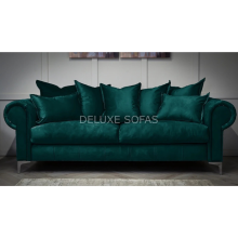 (2 Seater, Black Velvet) Luxury 1 2 3 Seater Sofa Imperial Sofa 3+2 Set Corner Sofa Velvet Couch Armchair SETTEE