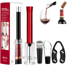 4-in-1 Wino On the Go Set: Air Pump, Foil Cutter, Pourer & Vacuum Stopper—Compatible with standard wine bottles