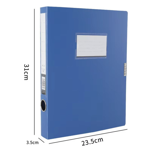 Morandi PP Thickened 5cm A4 Foldable File Organizer, Large Capacity with Label Window & Secure Lock – Compatible with Standard Filing Systems 2