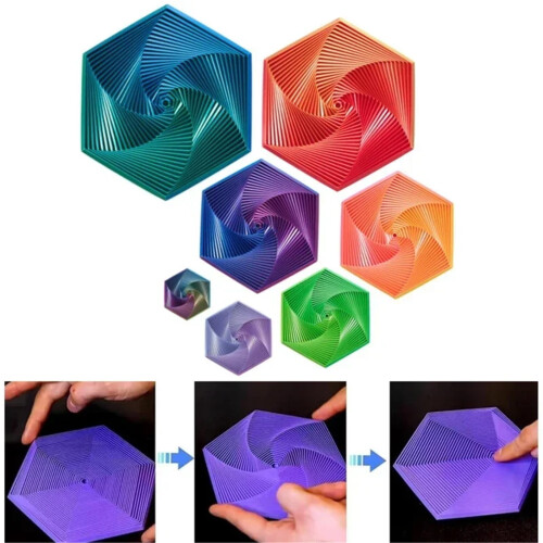 Fractal Hexagon Fidget Toy3D Printed Stress Relief Desktop 1