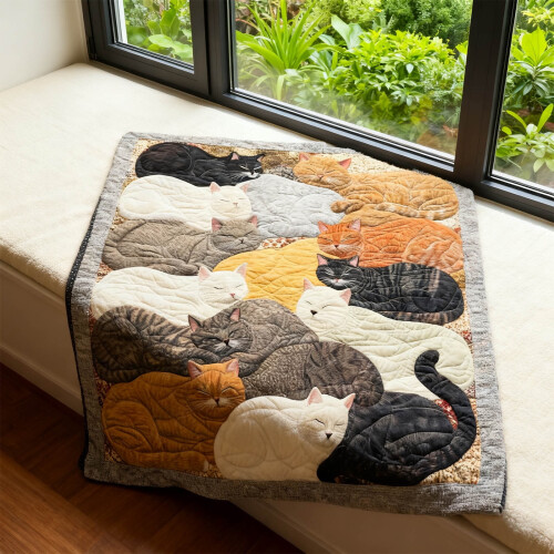 Flanelldecke mit Katzenmotiv, Polyester, warm, 3 Größen 2
