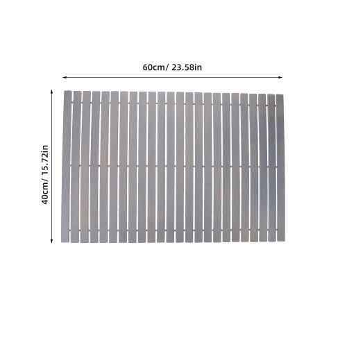 Antislip bamboe badmat, lichtgrijs, met antislipoppervlak. 1