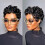 Peruca Pixie Cut para Mulheres Negras, Cabelo Humano Brasileiro Cacheado 1