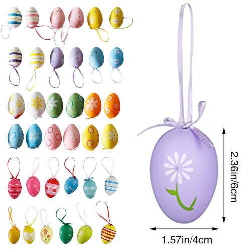 Easter Eggs Hanging Ornaments 12 Pcs Colorful 1