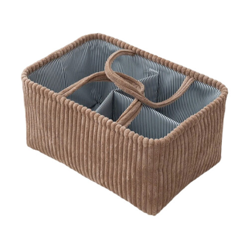 Diaper Caddy Organizer Corduroy 3-Compartment 1