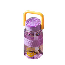 Große, hitzebeständige Wasserflasche mit Strohhalm, 1,5 l