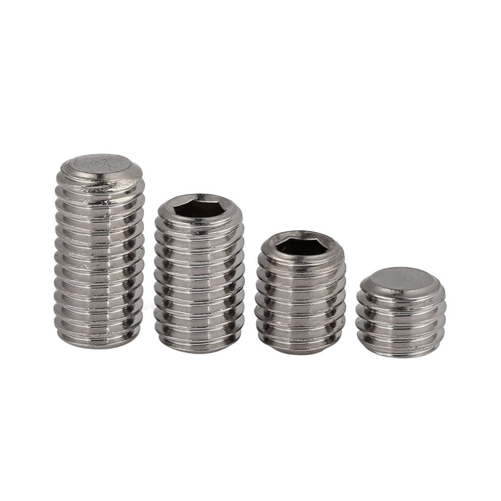 Flat Point Hex Hexagon Socket Set Screws M3 M4 M5 M6 M8 M10 304 A2 Stainless Steel Headless Grub Allen Head Screws Bolts 9479868604780