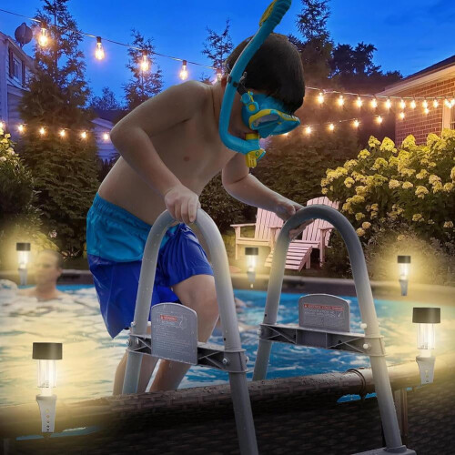 LED Solar String Fairy Lights Rope Strips for Outdoor Garden Pool - Create Atmosphere, Efficient Solar Charging, ABS Material 2