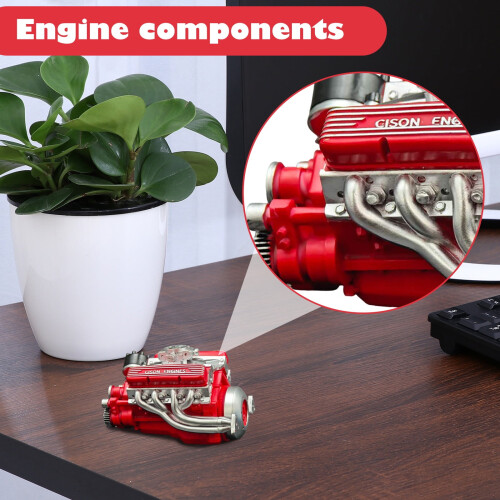 Cison V8 Engine Kit Gas, 4-Stroke 44cc Water-Cooled Mini Model Engine Kit, Compatible with STEM Learning for Adults 1