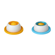 Set di sfere da leccare in silicone blu e giallo per alimentazione lenta (2 pezzi)