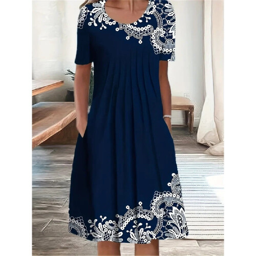 Plus Size Μόδα Κομψό Γυναικείο Φόρεμα Χαλαρό Casual Φόρεμα Γυναικείο Φόρεμα Νέας 1