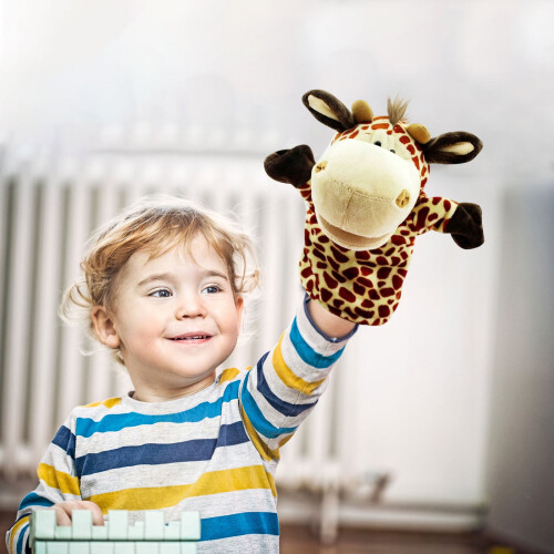 Cartoon Plush Hand Puppet with Movable Mouth 1 2