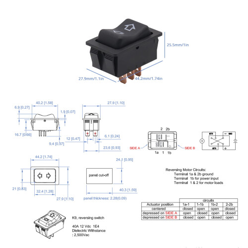 12V40A motor revers vippebryter for bilbruk 2