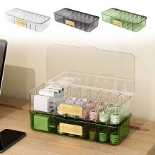 Kabelorganizer voor op het bureau – Oplaadstation voor kabels, oordopjes en opladers | Opbergruimte met meerdere compartimenten | Duurzaam plastic